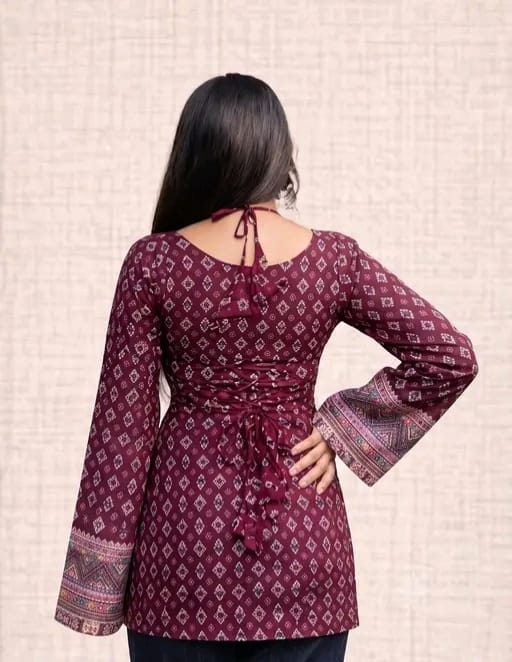 Trendy printed fancy tie-up kurti - Image 9