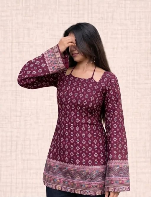 Trendy printed fancy tie-up kurti - Image 10